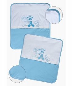 Tri Drugara pamučni punjeni prekrivač za bebe plavi