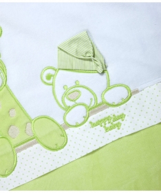 Tri Drugara pamučni punjeni prekrivač za bebe zeleni