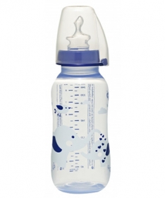 Nip plasticna flasica za bebe Trendy Boy 250 ml sa silikonskom cuclom za mleko 0-6