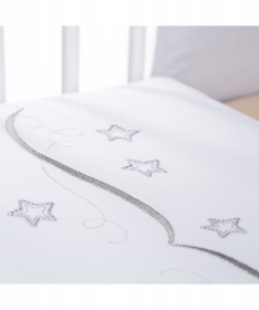 Klups komplet posteljine za bebe Stars Grey - 5 delova