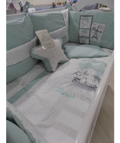 Tri drugara u Parizu komplet posteljine za krevetac 120x60 cm - Zelena
