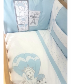 Tri drugara u Parizu komplet posteljine za krevetac 120x60 cm - Plava