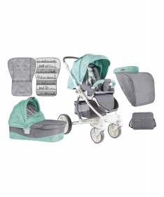 Lorelli Bertoni kolica za bebe i nosiljka za bebe Savana + Pram Body + Bag Green&Grey