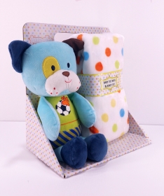 Jungle ćebe za bebe sa igračkom MEDA - plavi