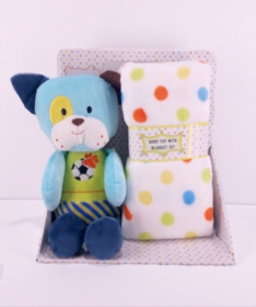 Jungle ćebe za bebe sa igračkom MEDA - plavi