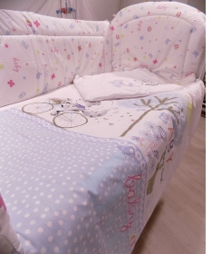 Textil komplet posteljina za krevetac za bebe Happy Fox