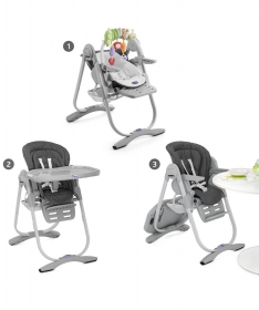 Chicco hranilica za bebe 3 u 1 Polly Magic dark grey-tamno siva