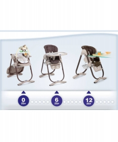 Chicco hranilica za bebe 3 u 1 Polly Magic dark grey-tamno siva