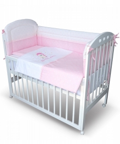 Textil komplet posteljina za krevetac za bebe Slatki snovi - 120x60 roza
