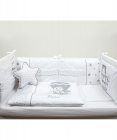Tri drugara u Parizu komplet posteljine za krevetac 120x60 cm - Bela