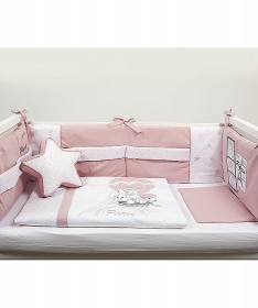 Tri drugara u Parizu komplet posteljine za krevece 120x60 cm - roza