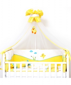 Baldahin za krevetac za bebe Tri drugara Pačići Žuti
