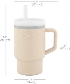 Infantino silikonska čaša sa slamčicom 266ml, 6m+ Bež - 22115405