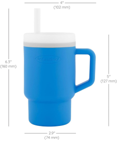 Infantino silikonska čaša sa slamčicom 266ml, 6m+ Plava - 22115391