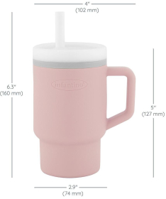 Infantino silikonska čaša sa slamčicom 266ml, 6m+ Roze - 22115407
