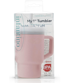 Infantino silikonska čaša sa slamčicom 266ml, 6m+ Roze - 22115407