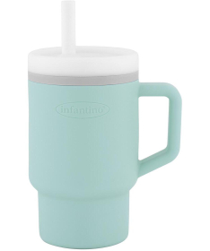 Infantino silikonska čaša sa slamčicom 266ml, 6m+ Tirkiz - 22115408