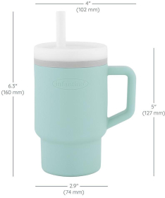 Infantino silikonska čaša sa slamčicom 266ml, 6m+ Tirkiz - 22115408