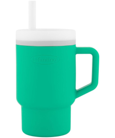 Infantino silikonska čaša sa slamčicom 266ml, 6m+ Zelena - 22115394