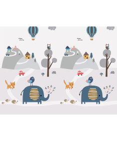 JOY sklopiva podloga za bebe 150x200x1 cm Grey Deco i Slon u planini