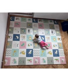 JOY sklopiva podloga za bebe 150x200x1 cm Najbolji drugari i Abceda