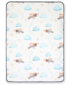 Jungle vodootporna navlaka sa lastišom za dušek 60x120 cm Aviončići plava