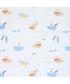 Jungle vodootporna navlaka sa lastišom za dušek 60x120 cm Brodići plava