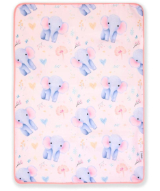 Jungle vodootporna navlaka sa lastišom za dušek 60x120 cm Slonići roze