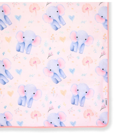 Jungle vodootporna navlaka sa lastišom za dušek 60x120 cm Slonići roze