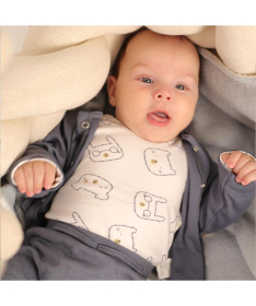 Just Kiddin Baby bodić za dečake veličina 68 Boys Varsity Animals White - 17001585