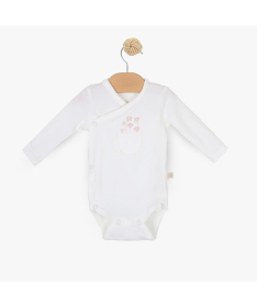 Just Kiddin Baby bodić za devojčice na preklop veličina 62 Hugs Love Fun White - 18001699