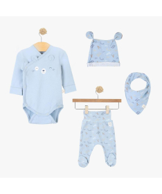 Just Kiddin Baby Boys Varsity set odeće za dečake 4 u 1 veličina 56 Blue - 17001630