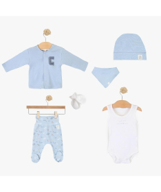 Just Kiddin Baby Boys Varsity set odeće za dečake 6 u 1 veličina 62 Plava - 17001597