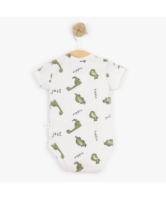Just Kiddin Baby Dino Park bodić za dečake kratak rukav Veličina 62 Beige&Green