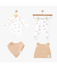 Just Kiddin baby Little Roar set odeće za dečake 4 u 1 veličina 62 Beige - 17001372