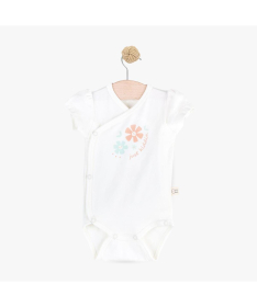 Just Kiddin baby Little Wild Flower bodić kratki rukav za dvojčice na preklop veličina 56 Beige - 18001472