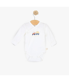 Just Kiddin Baby organic bodić za dečake na preklop veličina 56 My Tiny Farm Bež - 17001710