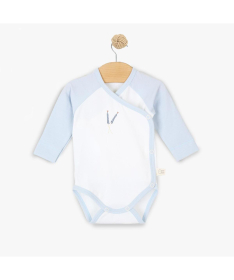 Just Kiddin Baby organic bodić za dečake na preklop veličina 56 My Tiny Farm Plava - 17001704