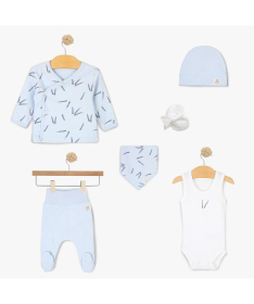 Just Kiddin Baby organic set odeće za dečake 6 u 1 veličina 56 My Tiny Farm Svetlo plava - 17001829