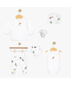 Just Kiddin Baby organic set odeće za dečake 6 u 1 veličina 62 My Tiny Farm Bež - 17001835