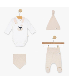 Just Kiddin Baby set odeće za dečake 4 u 1 veličina 56 Born to Fly Bež 17002216