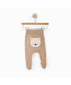 Just Kiddin Organic neutral pantalonice sa stopicama za bebe 0-3 meseca Bear Brown - 11006124