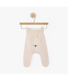 Just Kiddin Organic neutral pantalonice sa stopicama za bebe 3-6 meseci Bear Dark Beige - 11006128