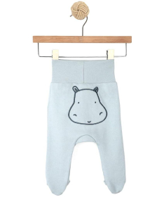 Just Kiddin Organic pantalonice sa stopicama za dečake 3-6 meseci Hippo Blue - 17001111