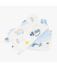 Just kiddin tetra pelene za bebe 80x80 cm 3 komada Animals Blue