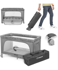 Kidnort Grotta prenosivi krevetac jedan nivo Light Grey Melange