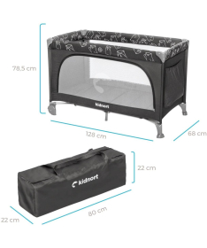 Kidnort Grotta prenosivi krevetac jedan nivo Light Grey Melange