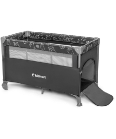 Kidnort Naste prenosivi krevetac dva nivoa Dark Grey Melange