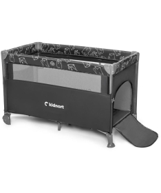 Kidnort Naste prenosivi krevetac dva nivoa Dark Grey Melange