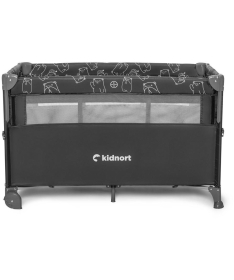 Kidnort Naste prenosivi krevetac dva nivoa Dark Grey Melange